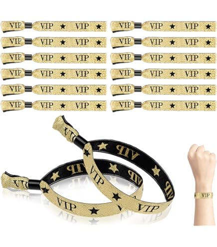 10 VIP-Pass Sets Mit Umhängeband - Schwarz-Gold Design Für Events