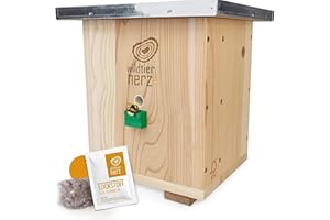 Wildtier Herz Ruche pour Bourdon & Abeilles – Hôtels à Insectes Idéal pour Bourdon Et Abeilles Incluant Matériel De Nid - Hotel A Insectes en Bois - Maison Abeille Et Bourdon Premium.