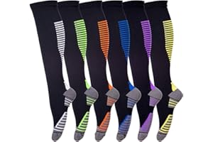 LEOSTEP 20-30mmHg Kompressionsstrümpfe für Damen & Herren (6 Paar) – Atmungsaktive Stützstrümpfe für Reisen, Sport, Flug, Laufen, Radsport, Schwangerschaft