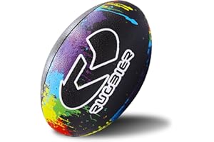 RUGBIER – Balón de Entrenamiento para Rugby - Talla 5 Training – Alta Gama - Entrenamiento y Juego - Categorías Masculinas y Equipos Senior – Multicolors