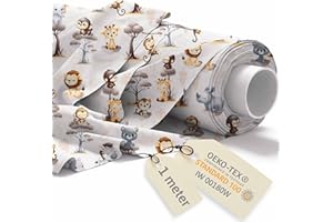 DreamRoots Stoffa cotone al metro - Tessuti a metraggio bambini - Tessuto al metro - Tessuto cotone - Stoffe per cucito creativo 160cm x 1M