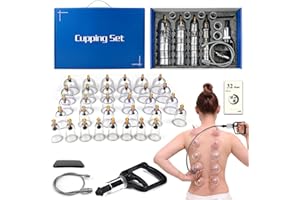 DEFUNX Cupping Therapy Set,32 Therapy Cups Cupping Set with Pump, Professional Chinese Acupoint Cupping Therapy Sets Hijama for Cupping Massage, Muscle&Joints