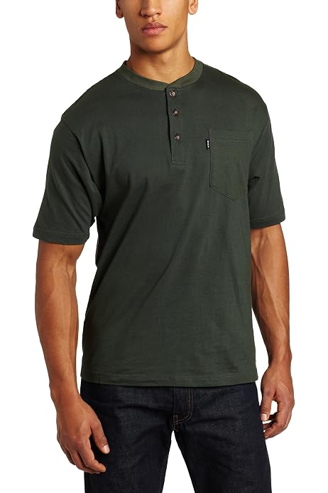 button Short Sleeve Henley Pocket 