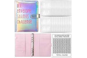‎YJWZ YJWZ 100 Umschläge Spar Challenge,Budget Planner Deutsch,A5 Geld Sparen Umschläge,Budget Binder Einfache und Unterhaltsame Möglichkeit zu Sparen 5050 €,Sparbuch für Geld Sparen Challenge