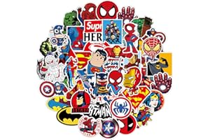 HXLEUCRY 50 Stück Sticker Set, Super Hero Graffiti Aufkleber Kinder, Wasserfest Stickers für Mädchen Jungen Koffer Skateboard Laptop Kühlschrank Fahrräder DIY Scrapbooking Spielzeug Deko Kindergeburtstag