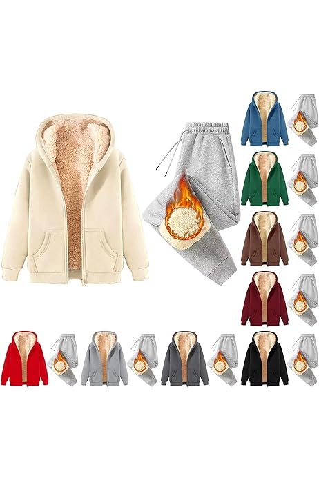 Trainingsanzug Damen 2-teilig - Hoodie Mit Jogginghose Winter