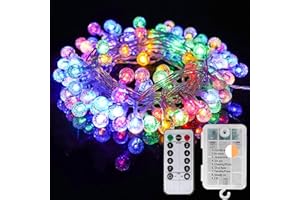 BATDTECH Luces Navidad Exterior 10 m 100 LED Colores con 8 Modelos de lluminación, Guirnalda luminosa LED con pila, IP65 Luz Arbol Navidad para Exteriores y Interior Decoracion para Fiesta Jardín Balcón Boda