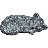 Tiefes Kunsthandwerk Steinfigur Katze schlafend in Schiefergrau, Figur, Deko