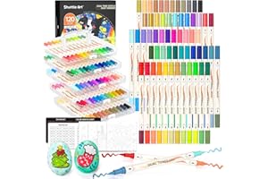 Shuttle Art Akrylowe pisaki do malowania w 120 kolorach, 60 szt., dwukolorowe markery akrylowe, pisaki do kolorowania z podwójną końcówką, markery do malowania skalnego, ceramiki, drewna, płótna