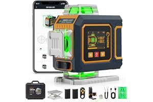 Kreuzlinienlaser, CIGMAN APP Intelligent kontroll 4x360 grader självnivellerande laser vattenpass, med LCD-skärm, linjelaser