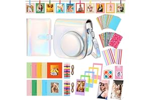 ZEYXINH Sofortbildkameras Kamera Zubehör Kompatibel für Instax Mini 11 mit Kamera Tasche, Album, Filmrahmen, Rahmenaufkleber, Eckaufkleber, Bunte Filterset und Anderes Zubehör (Regenbogensplitter)