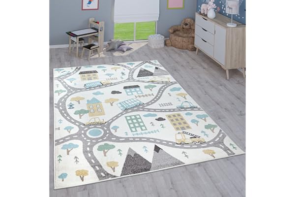 Paco Home Alfombra Infantil Habitación Infantil Niña Niño Varios Estampados Y Tamaños, tamaño:120x160 cm, Color:Crema 3