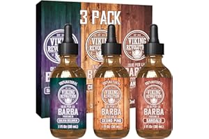 Viking Revolution - Olio Barba Set - Regalo Uomo - Ammorbidisce e Rafforza Barba con Fragranze di Sandalo, Pino, Cedro e Salvia Sclarea - 3x 30ml