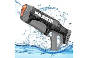 ARTCOOL Electrique Pistolet a Eau,Rapide Auto Succion 330+ Continu Pistolet à Eau,Portée de 8-10M,Pistolets à Eau Puissants et Etanches IP67 pour Adultes/Enfants（Noir