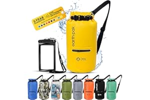 ‎EARTH PAK Earth Pak Dry Bag – wasserdichter Packsack mit Reißverschluss Tasche, Schultergurt und wasserfester Handyhülle – ideal beim Kajak Fahren, Camping, Angeln, Bootfahren und Rafting