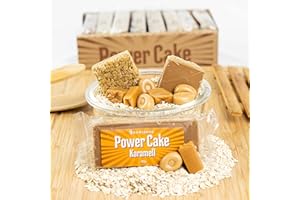 Foodtastic Power Cake Karamell (10 x 120g) | leckere, saftige Haferriegel | handgemachte Flapjack Energieriegel aus Haferflocken