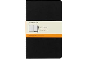Moleskine Set de 3 cahiers lignés Grand format Couverture souple 13 x 21 cm Noir