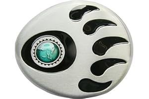 Schnalle123 Gürtelschnalle Indie Indianer Bärenpfote Pfote 3D Optik für Wechselgürtel Gürtel Schnalle Buckle Modell 172