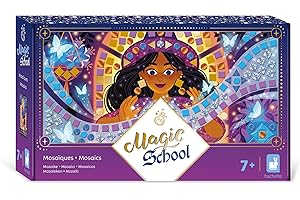 Janod - Estuche de Mosaicos de Espuma - Tema Brujas y Magos - Magic School - 3 Cuadros - Kit de Manualidades para Niños - Aprendizaje de Motricidad Fina y Concentración - Desde los 7 años - J09150