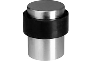 IRONZONE® 1 x Door Stop 41mm in Satin Stainless Steel with Superior Rubber Sound Dampening for Floor mounting, Screw Fixings Included.
