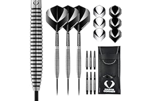 DESIGNA DARTS Darts Corner Warfare Freccette | M5 | Set di freccette con punta in acciaio standard e personalizzato, anello nero, 23 g, 25 g, 27 g