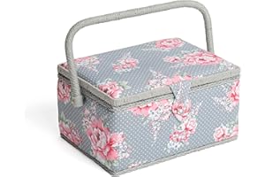HOBBY GIFT Hobbygift Groves Exclusive Print Collection: Sewing Box (M): Beautiful Bloom, Cotton Blend, 18.5x26x15 cm