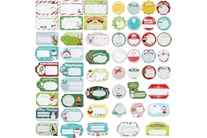 LEMESO Autocollant Étiquette Noël, 108 Pièces Gommettes Stickers pour Emballage Cadeau, Décoration Sac Kraft Carte Vœux Enveloppe Cadeau Artisanat Scrapbooking Bricolage DIY