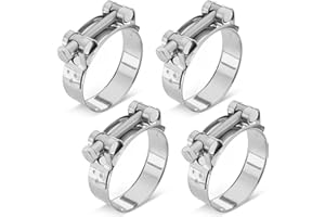 Poppstar 4 piezas Abrazaderas de perno articulado de acero inoxidable, rango de sujeción 68-73mm, ancho de banda 24mm, W4