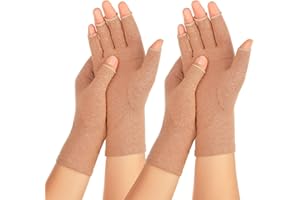 Zexhoor 2 Paar Arthritis Kompressionshandschuhe für Damen und Herren, Karpaltunnelschmerzlinderung, fingerlos für Tippen und tägliche Arbeit