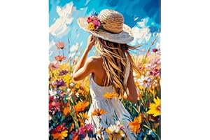 MAXBYE Paint by Numbers for Adults Woman, Painting by Numbers Canvas Kits Without Frame for Beginners, DIY Adult Paint by Number for Home Room Decor Birthday Gifts 16x20 inch