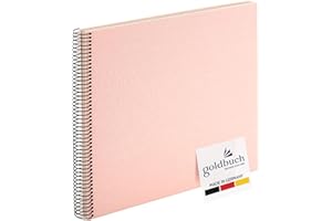 goldbuch Bella Vista, Recuerdos de Lino con Espiral de 40, álbum de Fotos para Pegar, Papel, Rosado (páginas Blancas), 35x30 cm