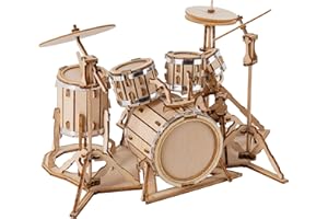 ROBOTIME Puzzle 3D Madera Maquetas para Construir Adultos Maquetas para Montar Construcciones para Adultos Laser Cut Puzzle De Madera (Tambor)