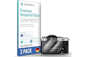smartect Szkło Hartowane [3 Sztuki, Clear] dla Fujifilm X-T5, Szklana Ochrona Ekranu 9H, Ochraniacz Ekranu bez Pęcherzyków, Bez Odcisków palców