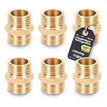 Nipplo Doppio Ottone 1/2 Pollici - Set 4 Pezzi Con Guarnizioni Per Impianti Idraulici