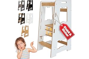 ‎BOOMDING BoomDing Lernturm ab 1 Jahr - Höhenverstellbar - Montessori - Lernturm - Stabiler Küchenturm mit Anti-RUTSCH-Streifen - Küchenhelfer für Kinder mit Rausfallschutz
