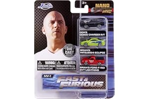 Jada JAN31123 Fast & Furious Nano Fast and Furious #1 3 Set di auto, Multi