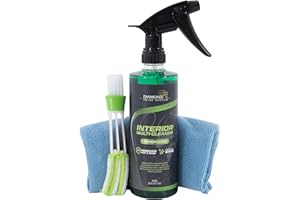 Diamond Shine System Interior Car Cleaner 500ml with Mini Detailer Brush & Microfibre Cloth – Multi Surface Cleaner for Upholstery, Dashboard & Seats – Car Interior Cleaning Kit, Safe Leather & Fabric