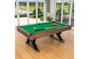 PINPOINT Pool Table | 7ft Adjustable Billiards Table for Home, Pub, and Office – Sleek Design with Pool Balls, Chalk, Triangle & Brush Included for Professional Play
