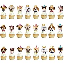 32-teiliger Cake Topper Mit Hundemotiv – Für Geburtstag, Party & Tischdeko
