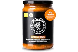 Löwenanteil - 100% Organic Stew African Bowl - 570 g Glass - Protein-Rich Organic Ready Meal with Vegan Chicken in Coconut Milk - No Added Sugar & Gluten Free