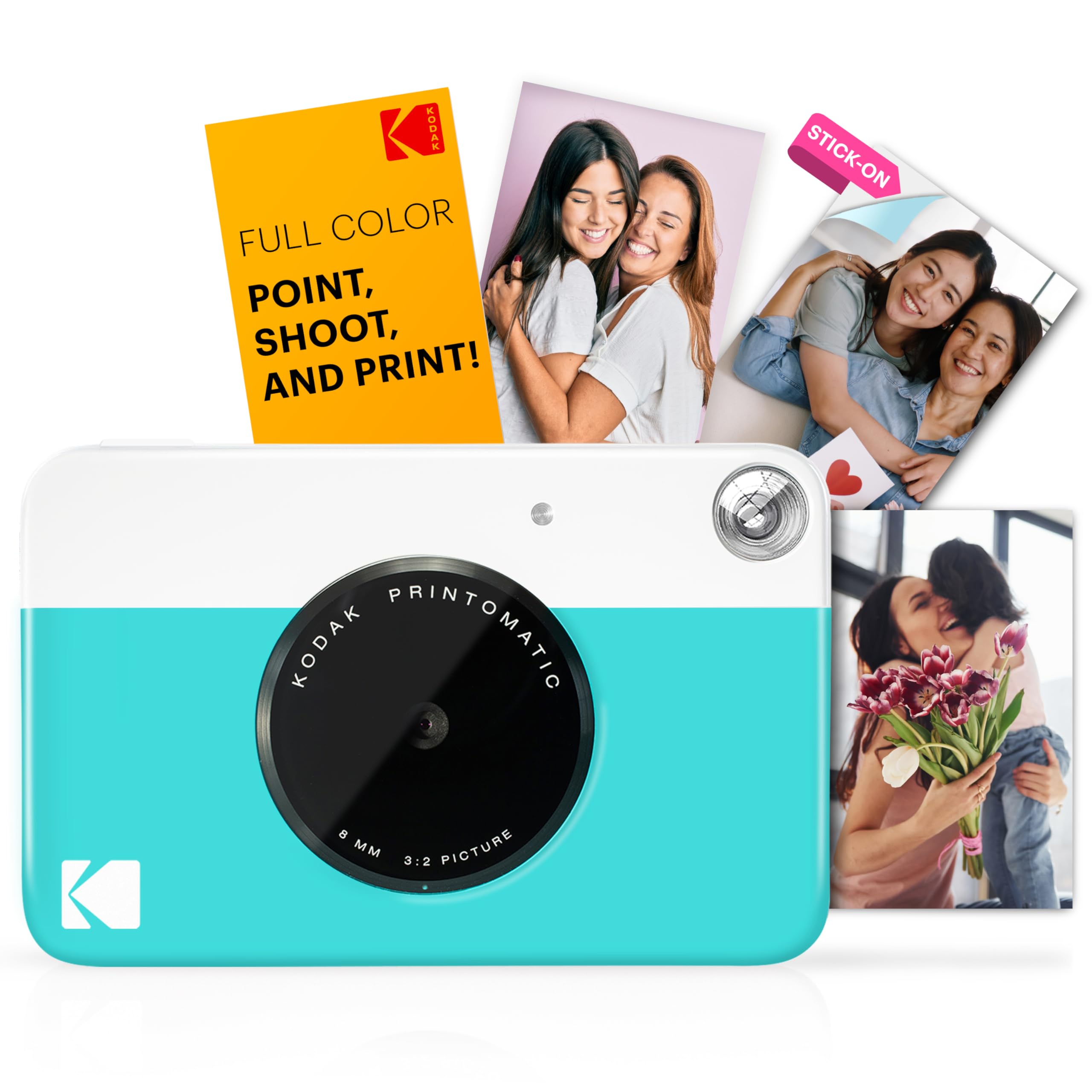 Kodak PRINTOMATIC Digital Instant Print Camera (Blue), Full Color Prints On Zink 2x3 Sticky-Backed Photo Paper - Print Memories Instantly