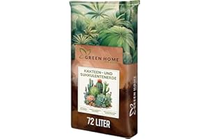 Green Home Cacti & Succulent Soil, 72 L, with Perlite, PH Value 5.8. Long-term Fertilised, Ideal as Cactus Soil, Succulent Soil & Cactus Soil. Substrate for Exotics in Premium Quality
