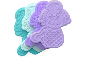 Bentgo - Buddies Reusable Ice Pack - Glitter Mermaid - 4pcs | Slim Design for Lunch Boxes, Lunch Bags, and Coolers, Quick Freeze, PFAS- and BPA-Free, Multicolored 4-Pack (Mermaid Glitter)