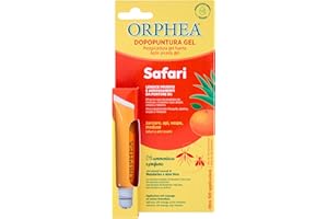 Orphea, Gel Dopopuntura, Safari Formula, con Applicatore di Roll on, Azione Immediata Contro Punture Di Zanzare, Vespe e meduse, Senza Ammoniaca e Alcohol, Con Estratti Naturali, 10ml