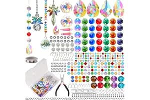 Luzoybo DIY Sun Catchers Making Kits for Adults, Crystal Suncatchers Kit with Colourful Prism Pearl Rainbow Maker for Windows, Hanging, Indoor, Outdoor, Garden Decor (500PCS)