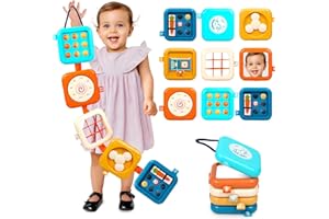 Bambebe Cubo attività Montessori per Bambini 1-3 Anni – Gioco Sensoriale Educativo da Viaggio, Busy Cube per Lo Sviluppo Cognitivo, Regalo Perfetto per Bimbi e Bimbe