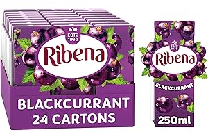 Ribena Blackcurrant Juice Drink Cartons - Multipack 24x250ml | Real Fruit | Rich In Vitamin C | No Artificial Colours or flavours | Perfect For On The Go