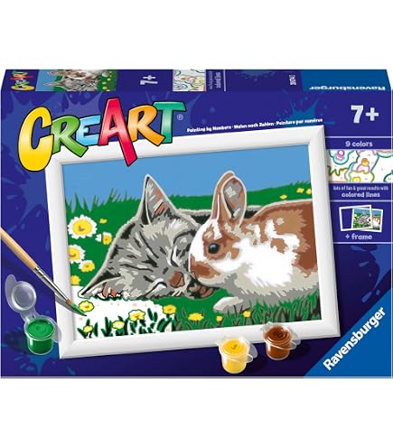Ravensburger - CreArt Cervo Magico, Kit per Dipingere con i Numeri, Contiene Tavola Prestampata
