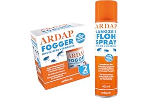 ARDAP Set 1 spray antipulgas de 400 ml + 2 antipulgas de 100 ml + paño de microfibra.