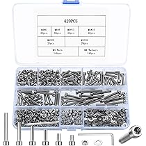 Set 840 Pezzi Viti M4 Con Dadi E Rondelle - Testa Piatta A Croce Per Fai Da Te, Stampanti 3D E Riparazioni